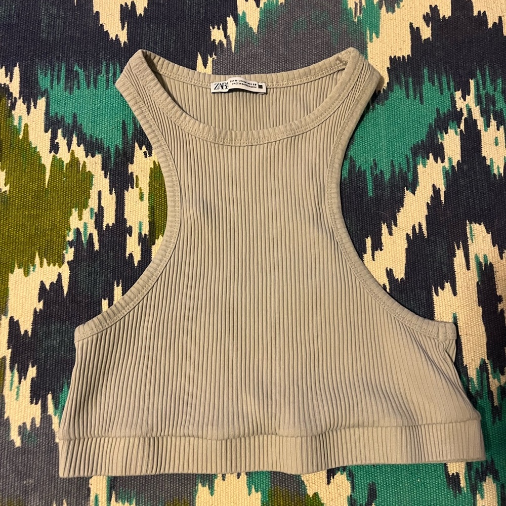 Zara ribbed cropped tank top
